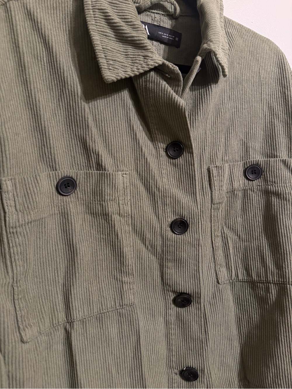 Zara Olive Green Corduroy Jacket - Picture 4 of 8